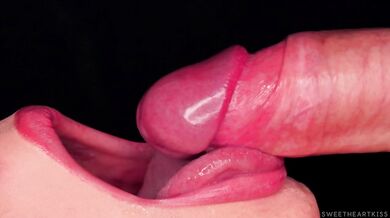 CLOSE UP: Rub your DICK on my TONGUE and CUM in MOUTH! Sensual Licking and Teasing the FRENULUM ASMR