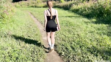 BEST blowjob in the FOREST from a Blonde with Green eyes