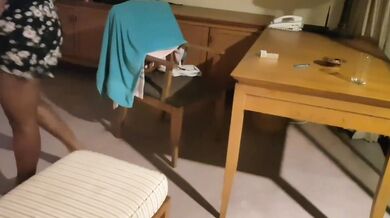 Flashing on a HOTEL BALCONY Keeping My Dress Lifted Up for Anyone to See