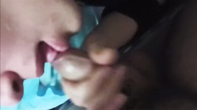 my fat neighbor gives me money to empty his full balls in my mouth