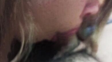 morning blowjob to my stepdad and lots of cum in my mouth
