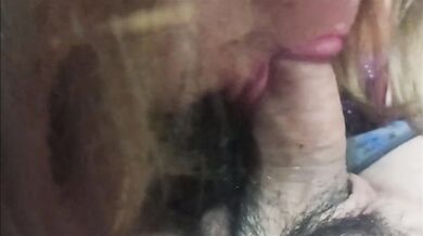 morning blowjob to my stepdad and lots of cum in my mouth