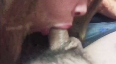 morning blowjob to my stepdad and lots of cum in my mouth