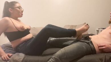 Slutty Latina Gives Blowjob and Footjob (don’t own rights to background music)