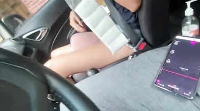 Eat in the car while your vibrator is on