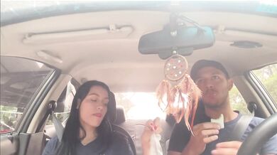 Eat in the car while your vibrator is on