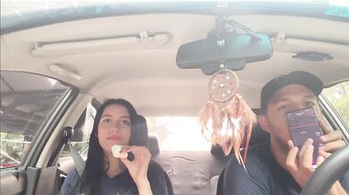 Eat in the car while your vibrator is on