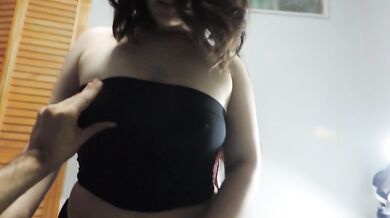 Latina babe does a blowjob and rides her man