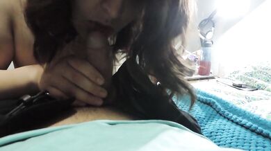 Latina babe does a blowjob and rides her man