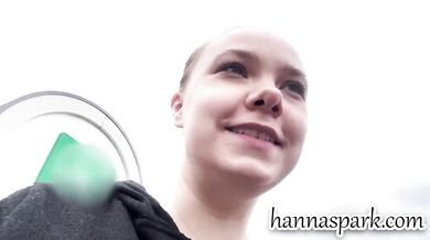 GERMAN TEEN FUCKS IN CAR! Almost caught!