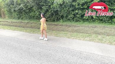 LINA HENAO GETS ON A STRANGER'S CAR AND GETS FUCKED ON THE ROAD